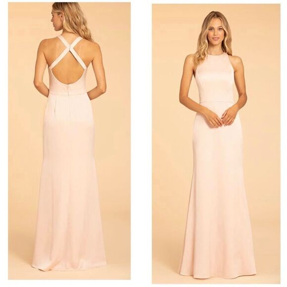 Hayley Paige Occasions 52003 Bridesmaids Gown Dress Sleeveless Pink Size 10‎